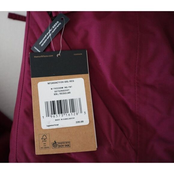 The North Face NF0A5ACYI0H Women's Sz 2XL Maroon Freedom Insulated Pants - Picture 4 of 15
